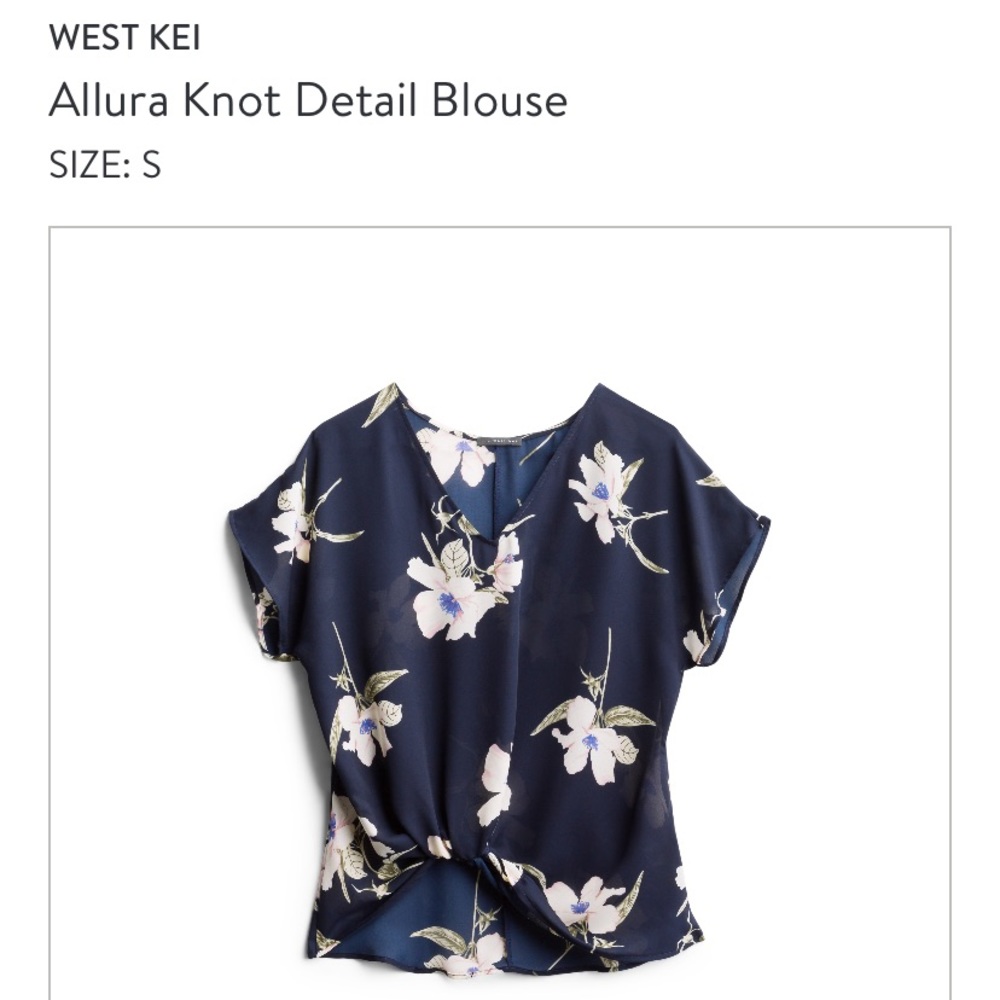 WEST KEI - Allura Knot Detail Blouse- Size Small
